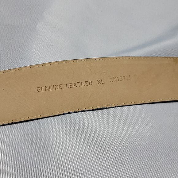 VTG Amanda Smith Women's Blue Leather Suede Wide 2” Belt Size XL - Picture 6 of 11
